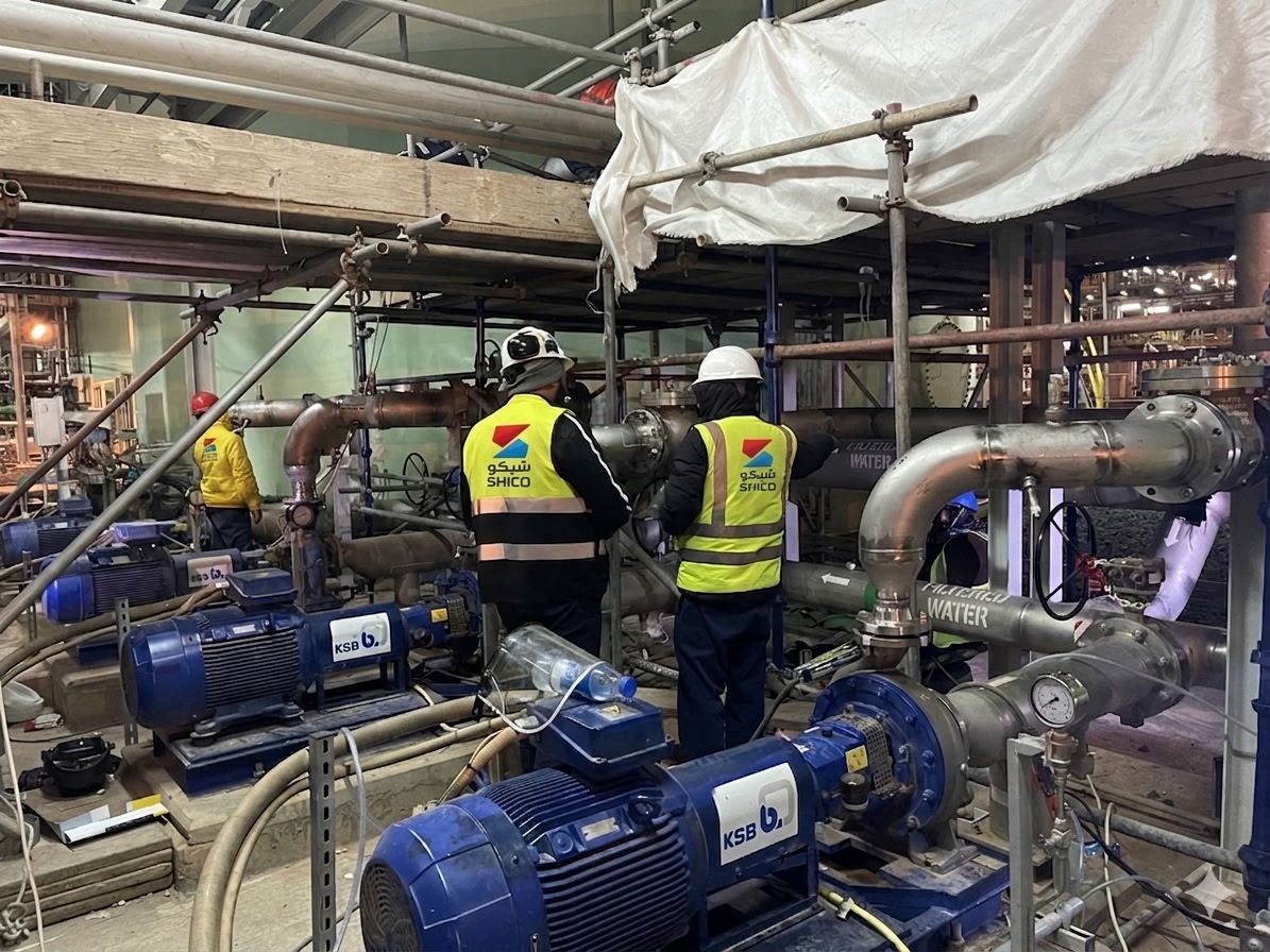 SHICO workers at pump installation